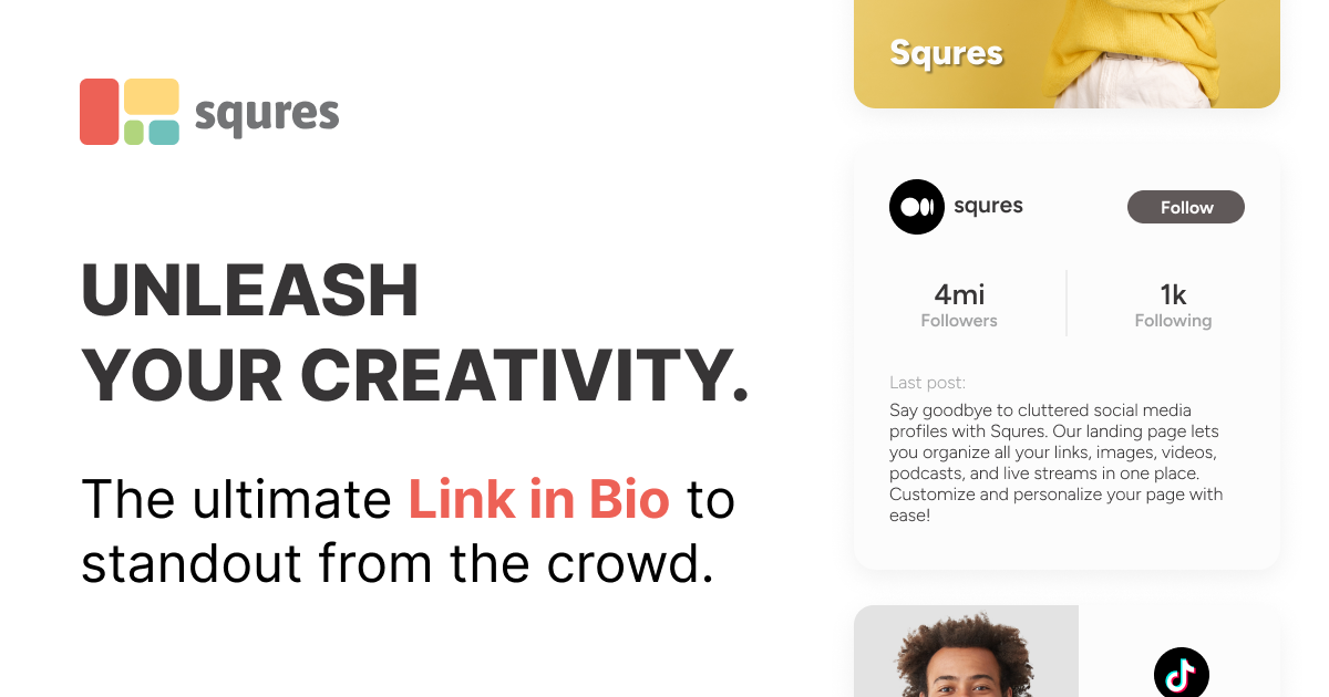 Squres — link-in-bio content hub